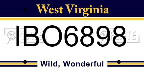 IBO6898 West Virginia License Plate