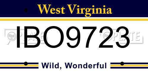 IBO9723 West Virginia License Plate