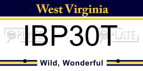 IBP30T West Virginia License Plate