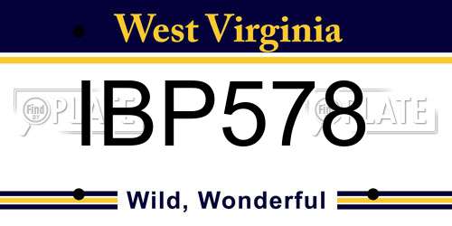IBP578 West Virginia License Plate