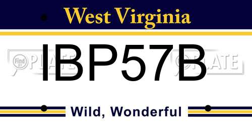 IBP57B West Virginia License Plate