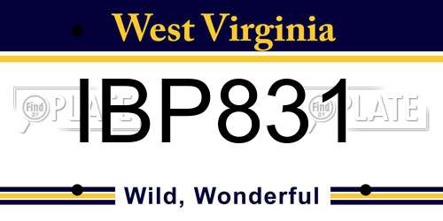IBP831 West Virginia License Plate