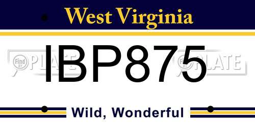 IBP875 West Virginia License Plate
