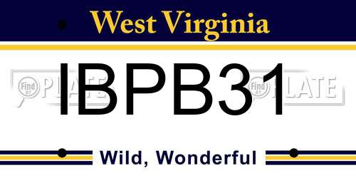 IBPB31 West Virginia License Plate