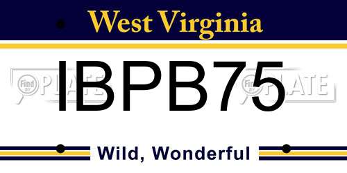 IBPB75 West Virginia License Plate