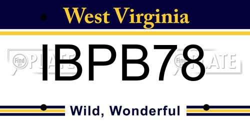 IBPB78 West Virginia License Plate