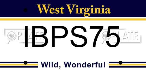 IBPS75 West Virginia License Plate