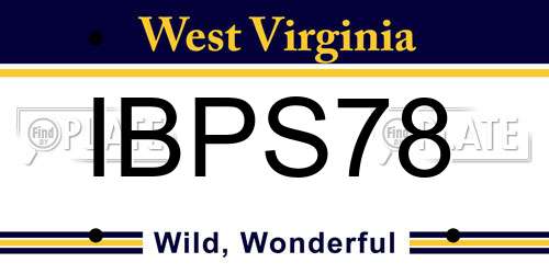 IBPS78 West Virginia License Plate