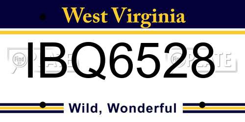 IBQ6528 West Virginia License Plate