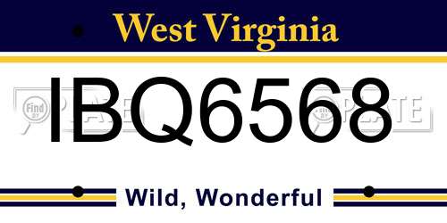 IBQ6568 West Virginia License Plate