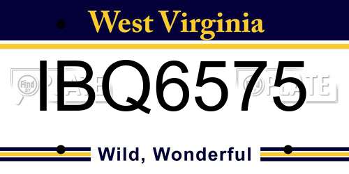 IBQ6575 West Virginia License Plate
