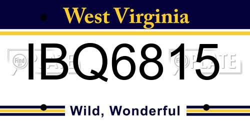 IBQ6815 West Virginia License Plate