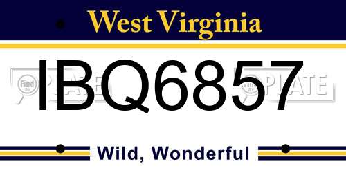 IBQ6857 West Virginia License Plate