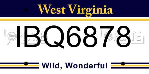 IBQ6878 West Virginia License Plate