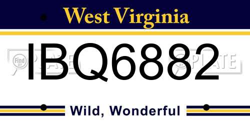 IBQ6882 West Virginia License Plate