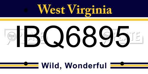 IBQ6895 West Virginia License Plate