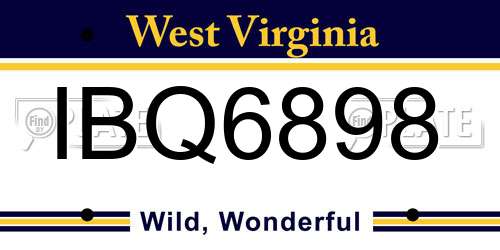 IBQ6898 West Virginia License Plate