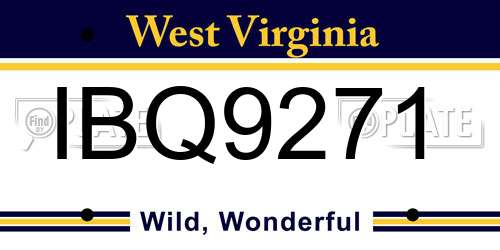 IBQ9271 West Virginia License Plate