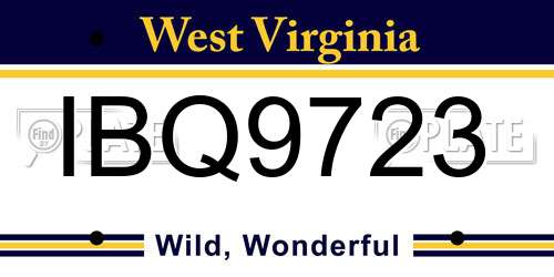 IBQ9723 West Virginia License Plate