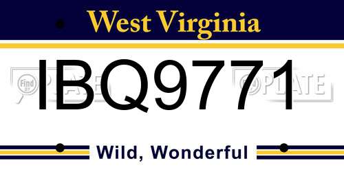 IBQ9771 West Virginia License Plate