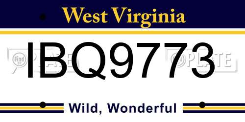 IBQ9773 West Virginia License Plate