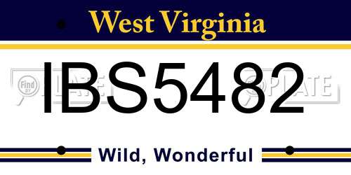 IBS5482 West Virginia License Plate