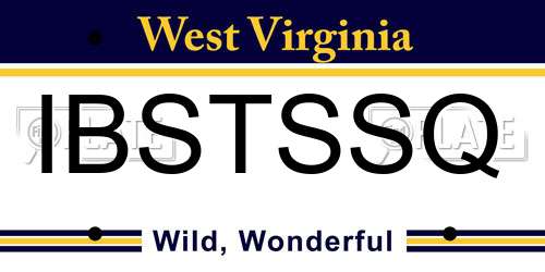 IBSTSSQ West Virginia License Plate