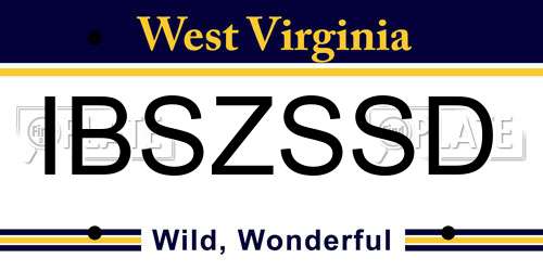 IBSZSSD West Virginia License Plate