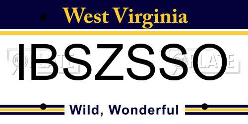 IBSZSSO West Virginia License Plate