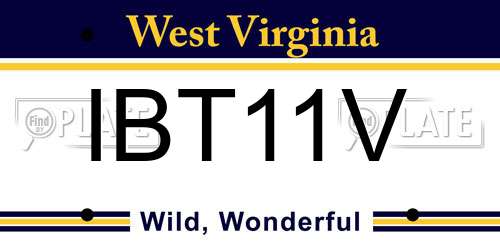 IBT11V West Virginia License Plate