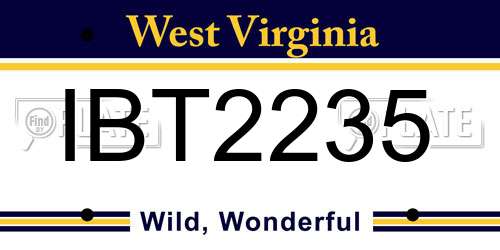 IBT2235 West Virginia License Plate