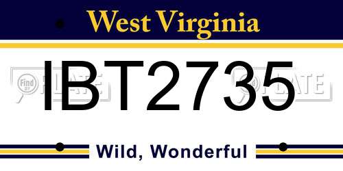 IBT2735 West Virginia License Plate
