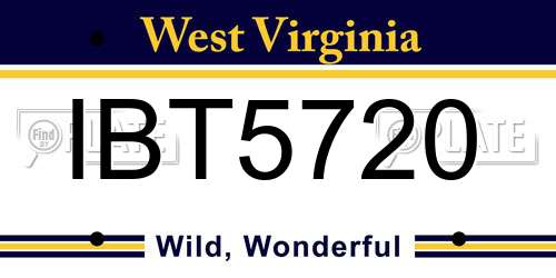 IBT5720 West Virginia License Plate