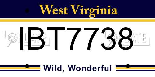 IBT7738 West Virginia License Plate