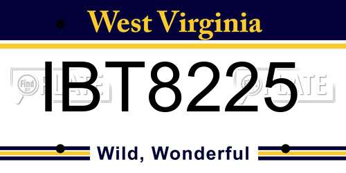 IBT8225 West Virginia License Plate
