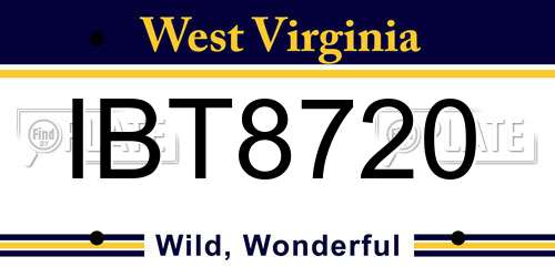 IBT8720 West Virginia License Plate
