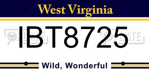 IBT8725 West Virginia License Plate
