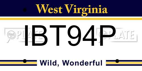 IBT94P West Virginia License Plate