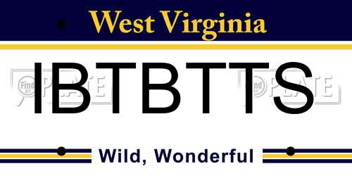 IBTBTTS West Virginia License Plate