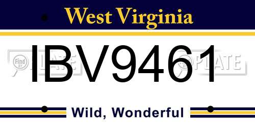 IBV9461 West Virginia License Plate