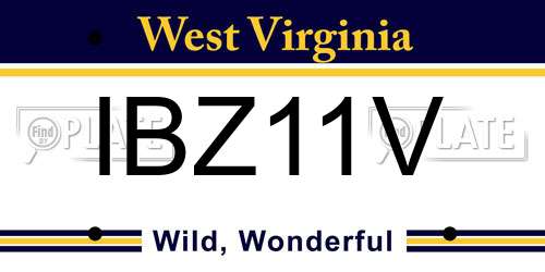 IBZ11V West Virginia License Plate