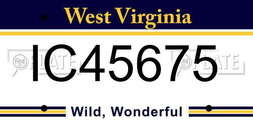 IC45675 West Virginia License Plate