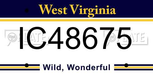 IC48675 West Virginia License Plate