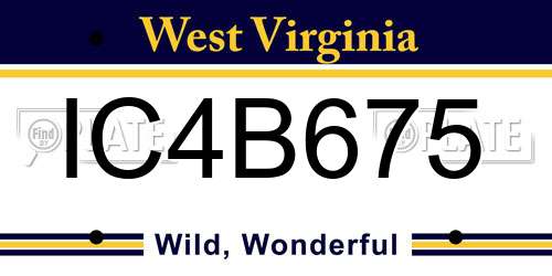 IC4B675 West Virginia License Plate