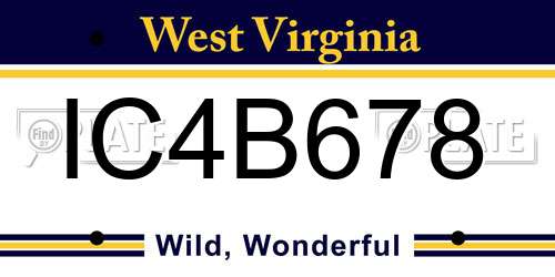 IC4B678 West Virginia License Plate