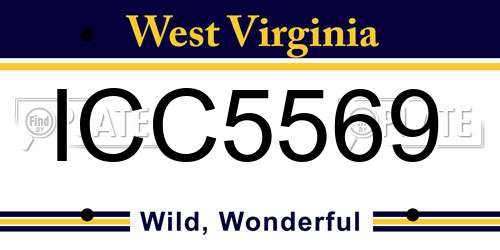 ICC5569 West Virginia License Plate