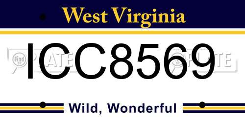 ICC8569 West Virginia License Plate