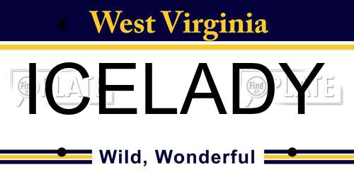ICELADY West Virginia License Plate