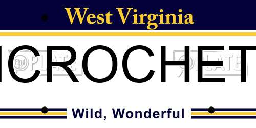 ICROCHET West Virginia License Plate