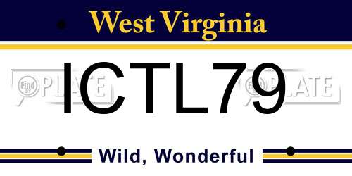 ICTL79 West Virginia License Plate